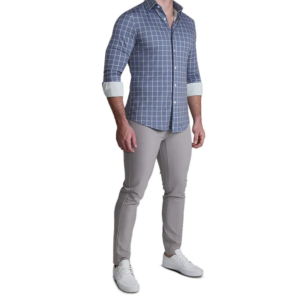 State and Liberty "The Davy" Navy, Light Blue, and Cream Casual Button Down| Casual Long Sleeves|Long Sleeve Button Downs
