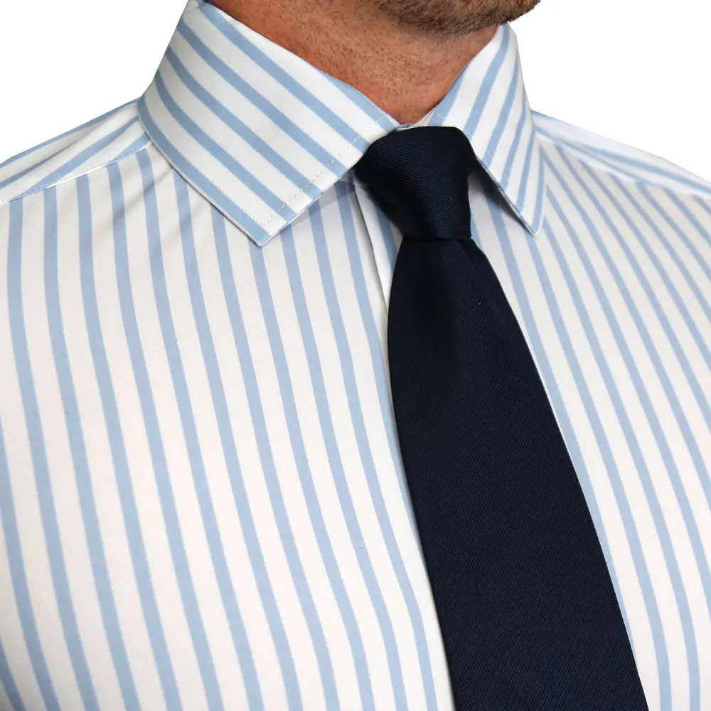 State and Liberty "The Francisco" Light Blue Mid-Stripe| Dress Shirts