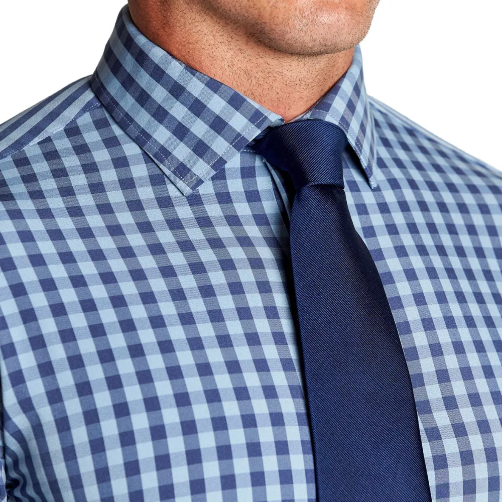 State and Liberty "The Henry" Steel Blue and Light Blue Big Gingham| Dress Shirts