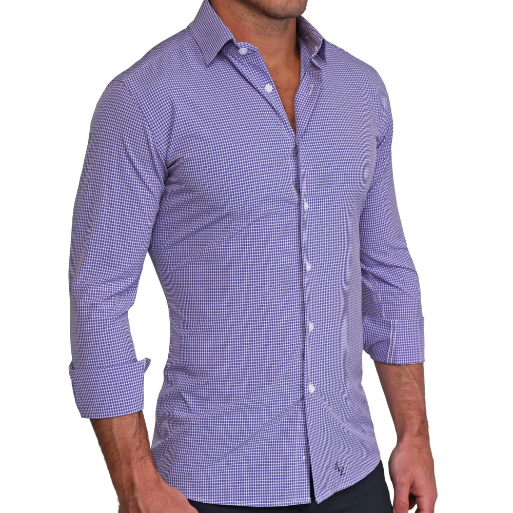 State and Liberty "The Hopkins" Navy and Pink Mini Check| Dress Shirts