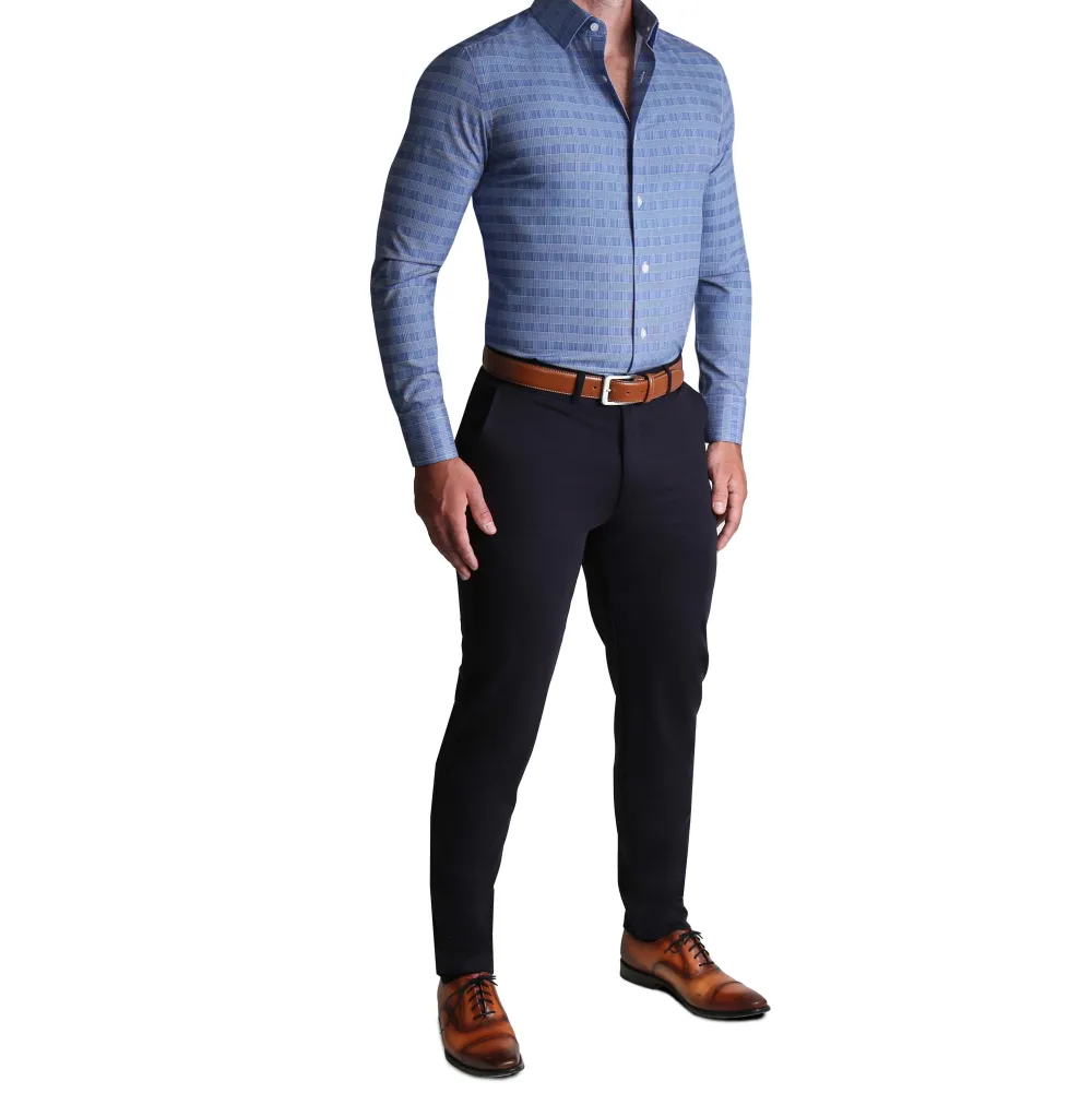 State and Liberty ''The Knox" Navy & White Plaid| Dress Shirts