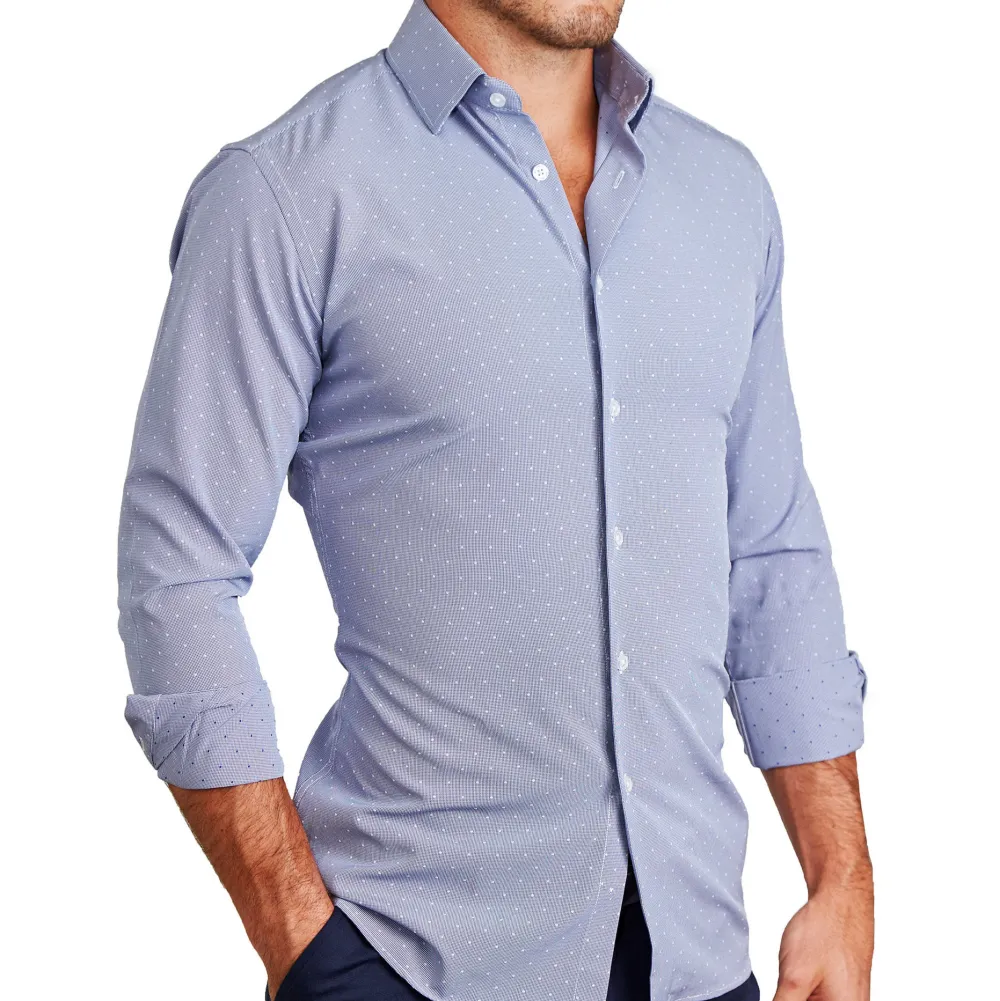 State and Liberty "The Lambert" Blue with White Dots| Dress Shirts