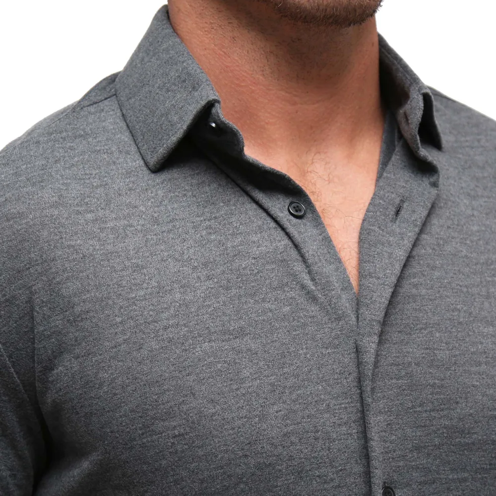 State and Liberty "The Mackinac" Heathered Charcoal Casual Button Down| Casual Long Sleeves|Long Sleeve Button Downs