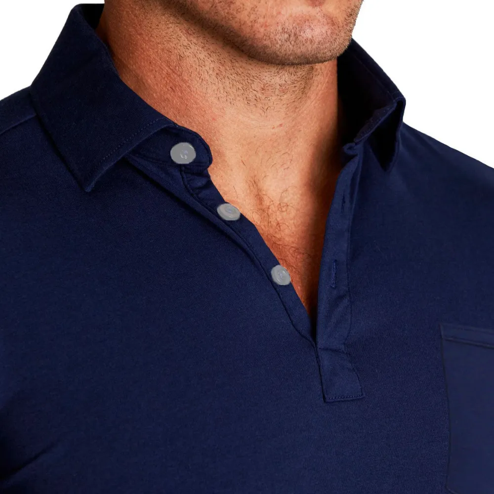 State and Liberty "The Quick" Navy on Navy Polo| T-shirts|Short Sleeve Button Downs