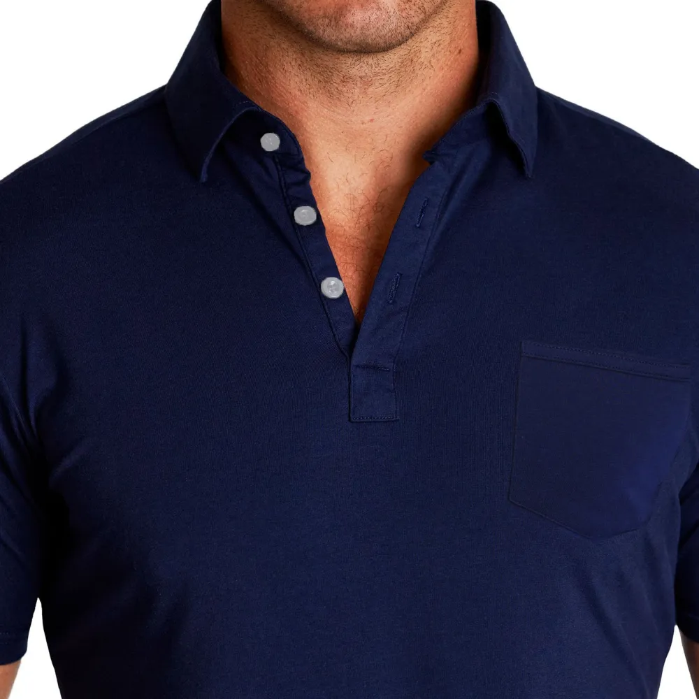 State and Liberty "The Quick" Navy on Navy Polo| T-shirts|Short Sleeve Button Downs