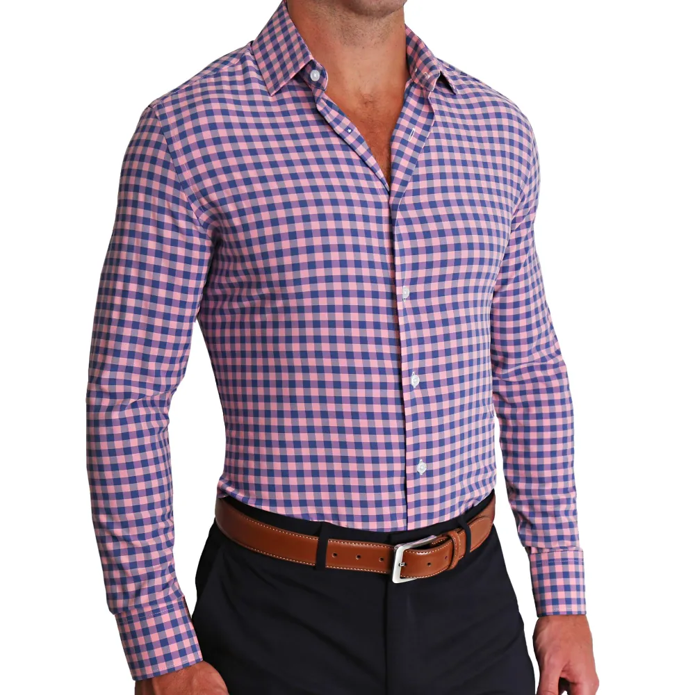 State and Liberty "The Rockefeller" Pink and Blue Check| Dress Shirts