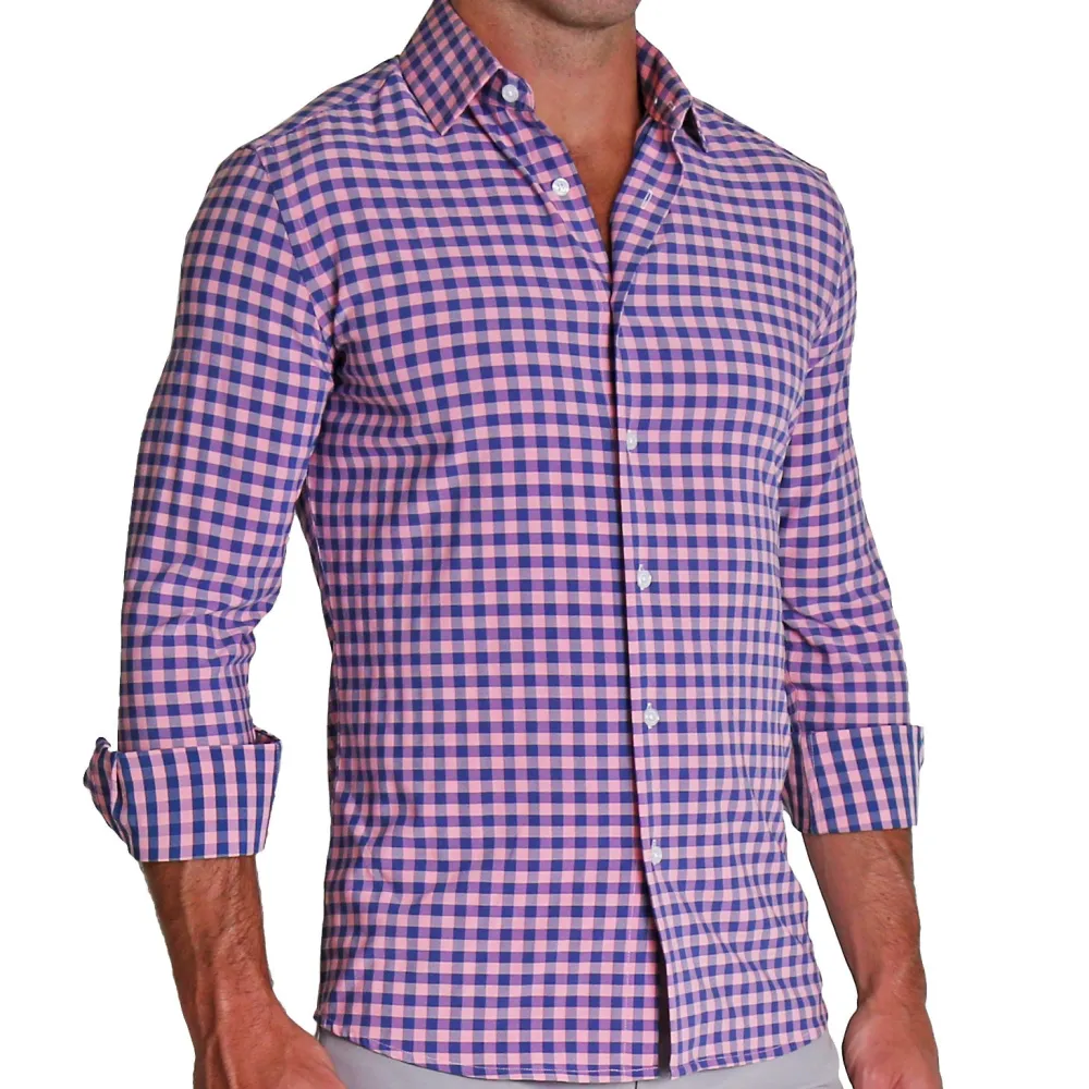 State and Liberty "The Rockefeller" Pink and Blue Check| Dress Shirts