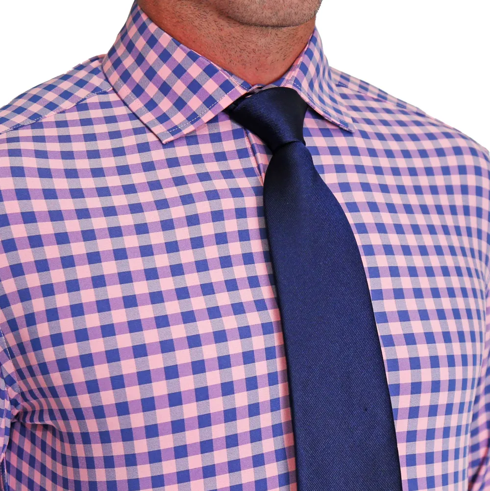 State and Liberty "The Rockefeller" Pink and Blue Check| Dress Shirts
