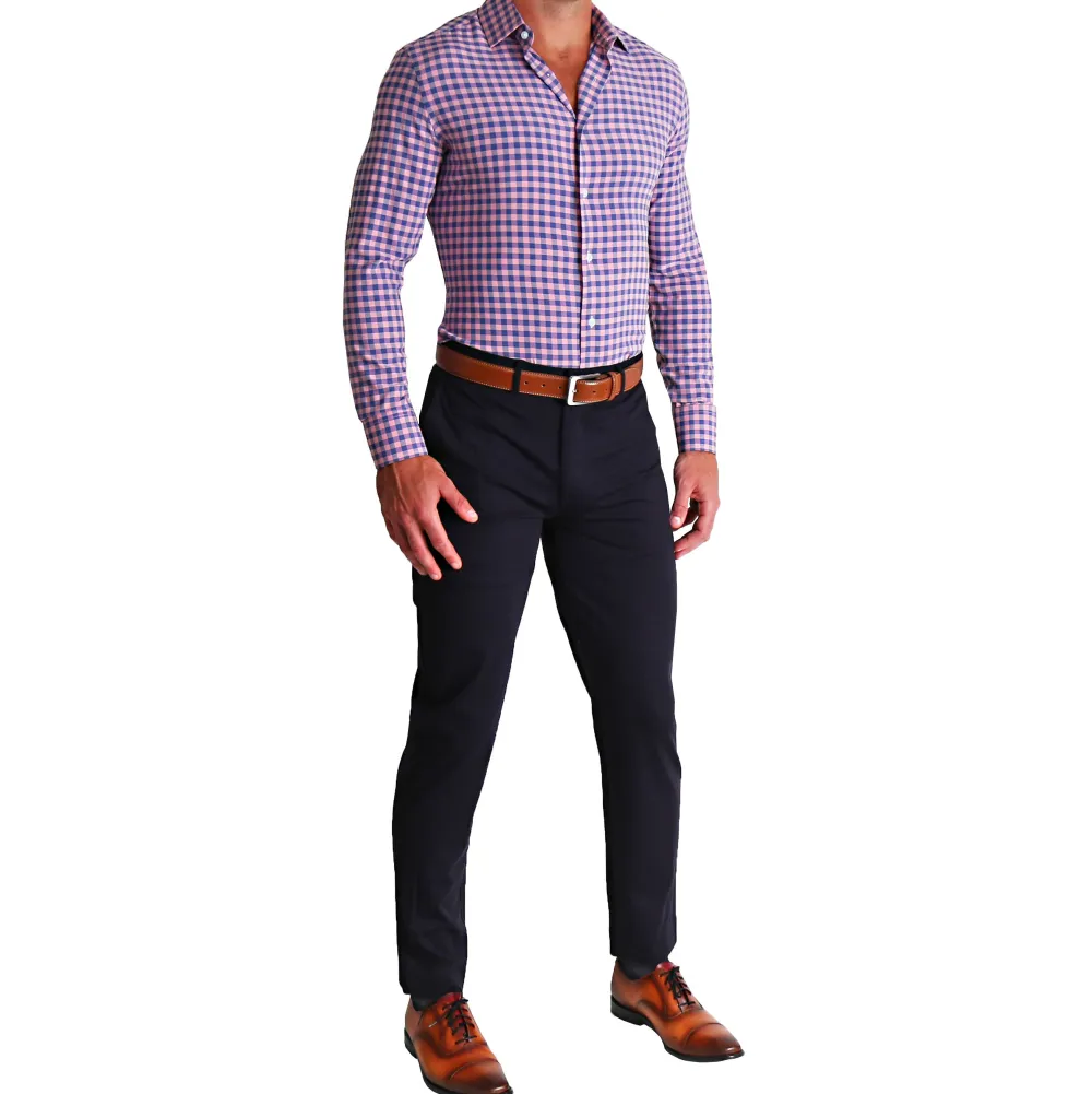 State and Liberty "The Rockefeller" Pink and Blue Check| Dress Shirts