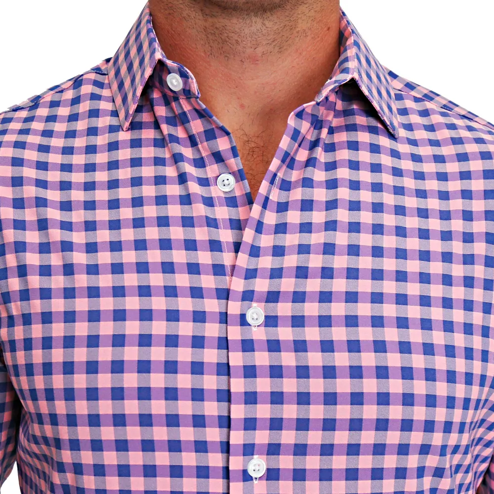 State and Liberty "The Rockefeller" Pink and Blue Check| Dress Shirts