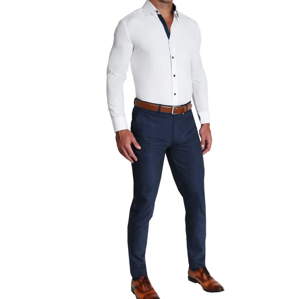State and Liberty "The Springer" Limited Edition: White with Navy Accents| Dress Shirts