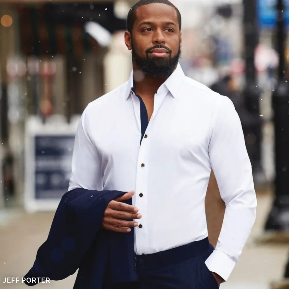 State and Liberty "The Springer" Limited Edition: White with Navy Accents| Dress Shirts