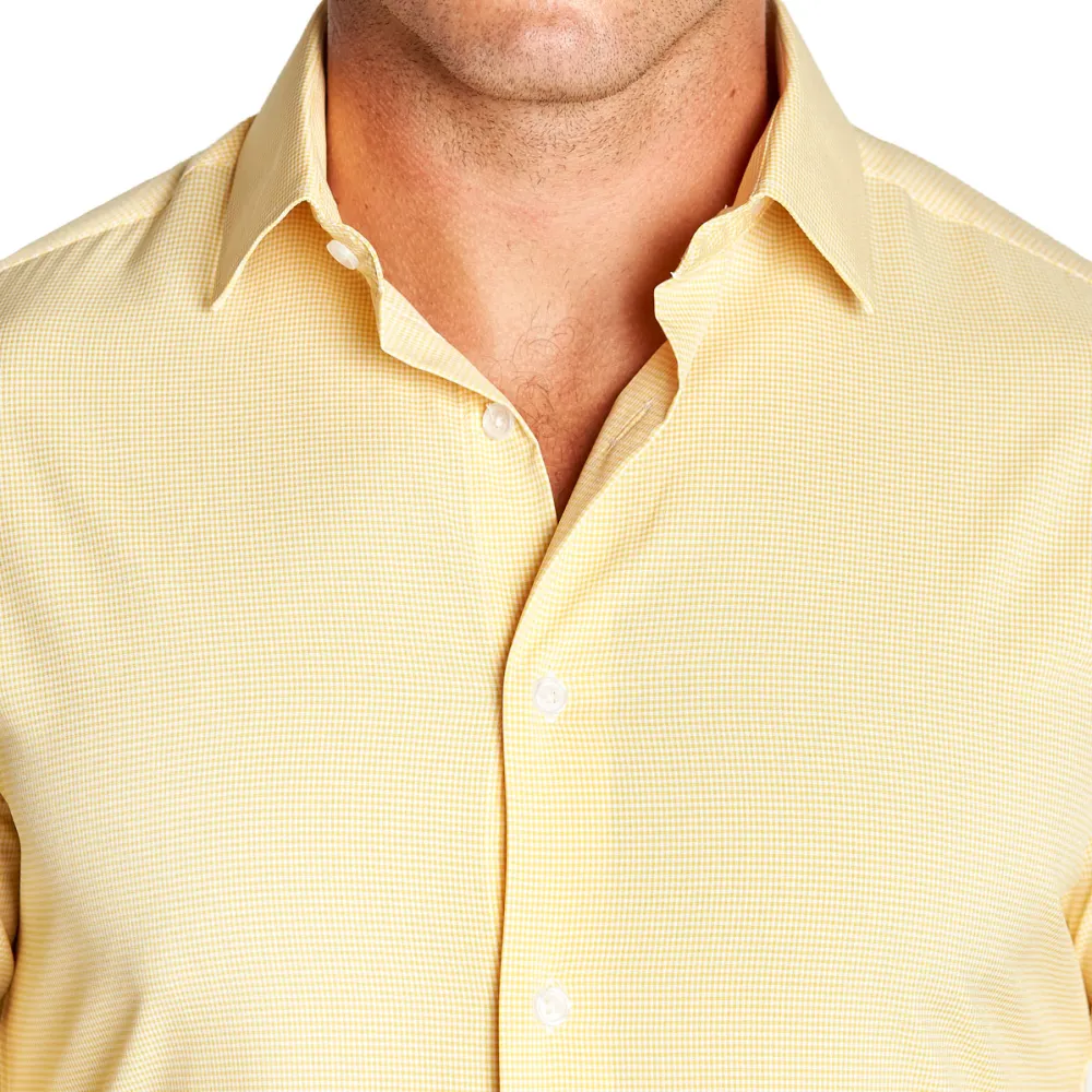 State and Liberty "The Stanley" Yellow Microcheck| Dress Shirts