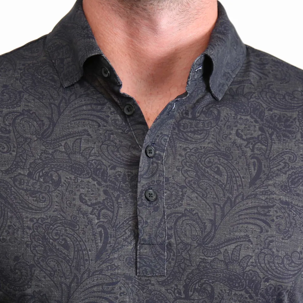 State and Liberty "The Sterling" Charcoal Jacquard| Short Sleeve Button Downs|Polos