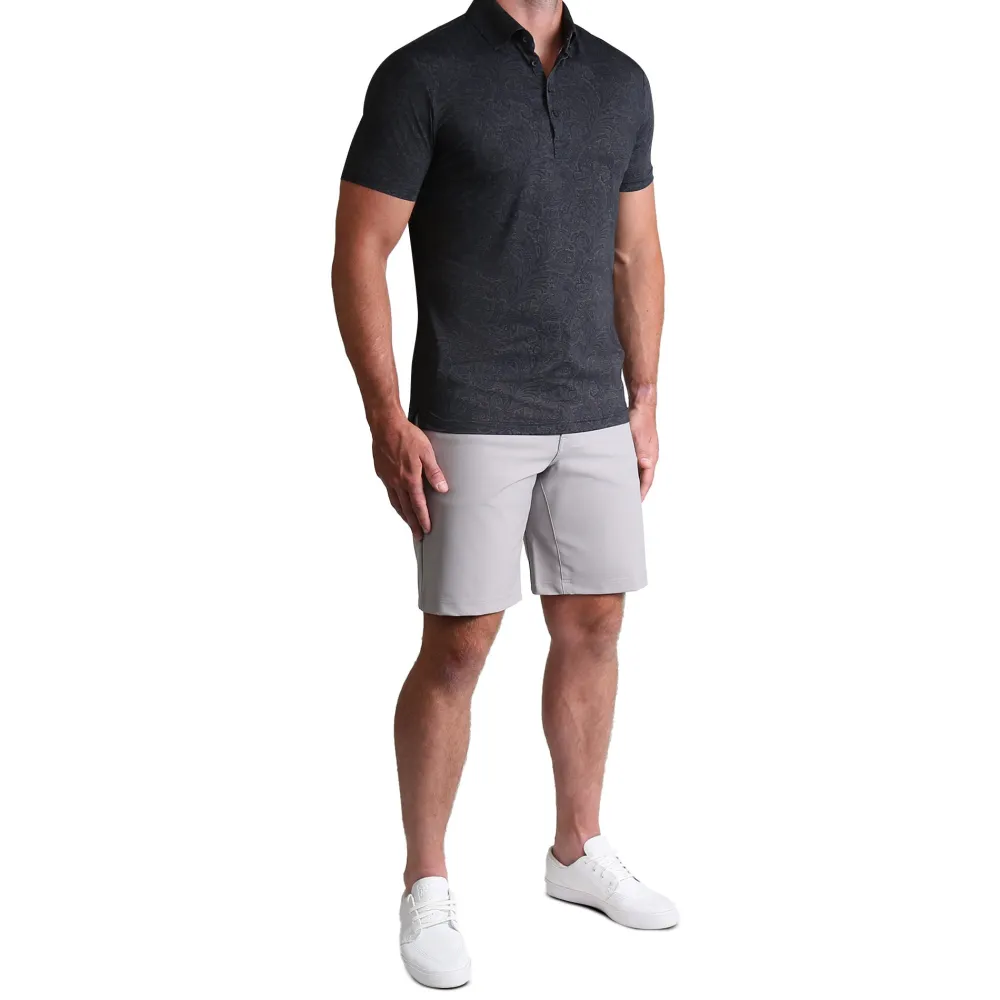 State and Liberty "The Sterling" Charcoal Jacquard| Short Sleeve Button Downs|Polos