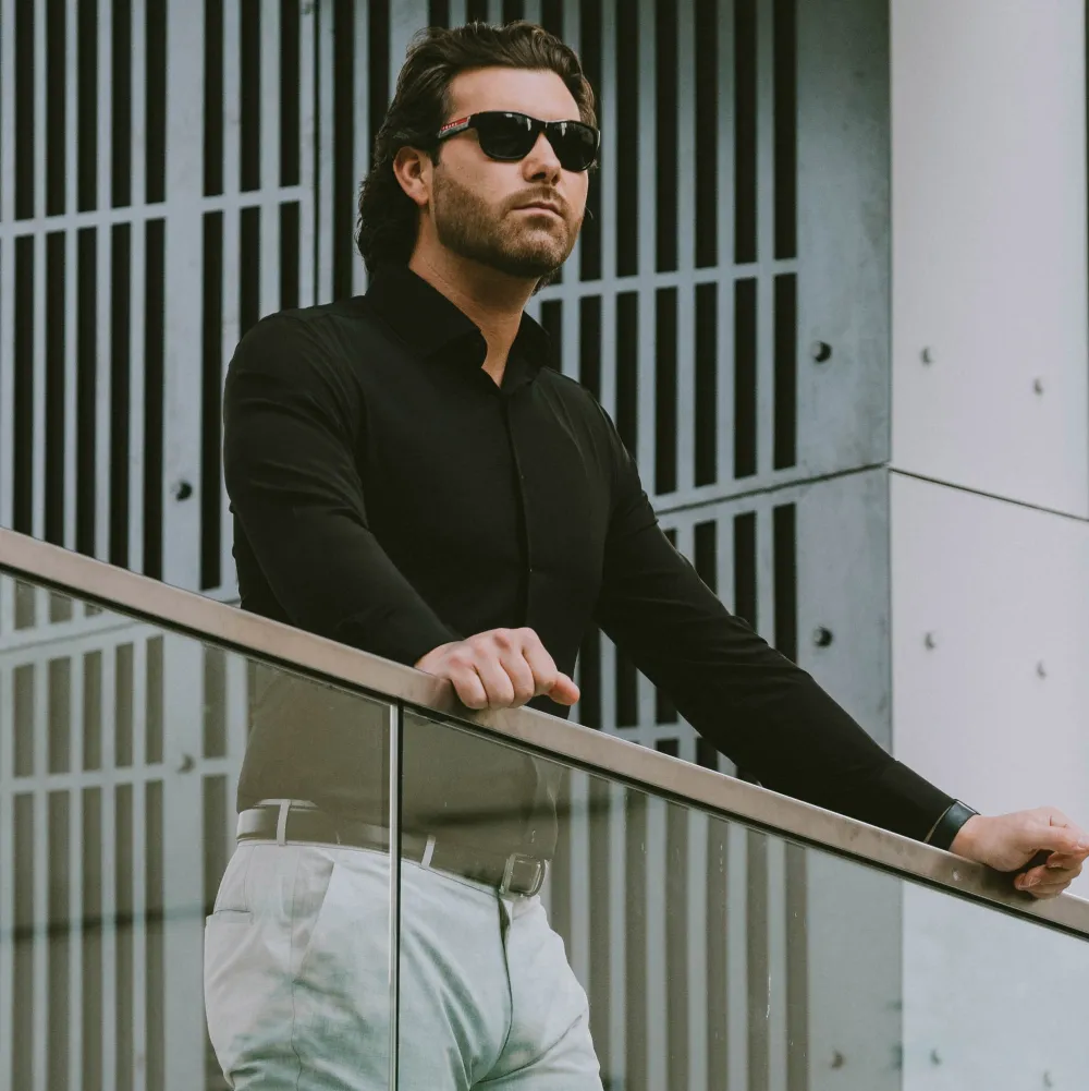 State and Liberty "The Von" Solid Black| Dress Shirts
