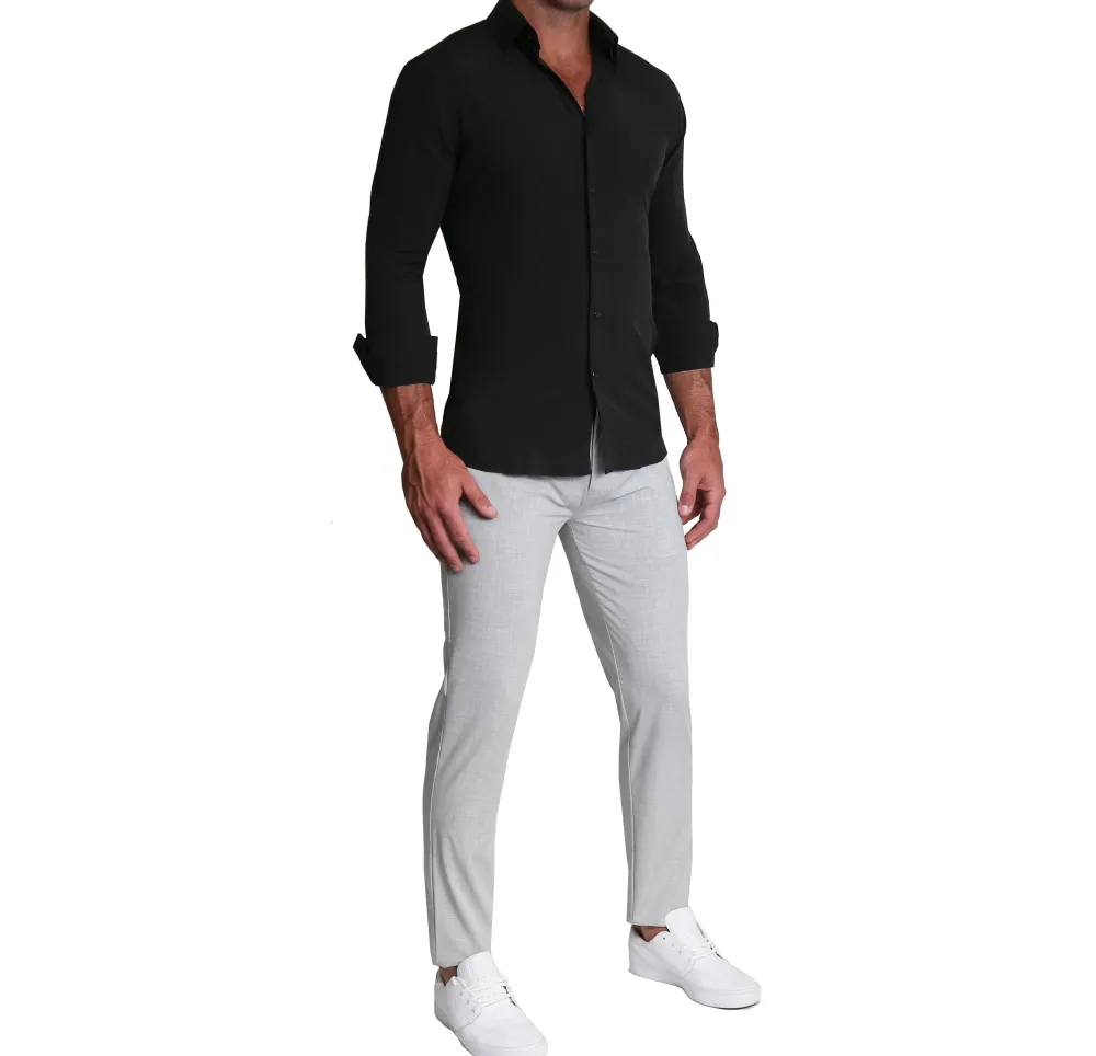 State and Liberty "The Von" Solid Black| Dress Shirts