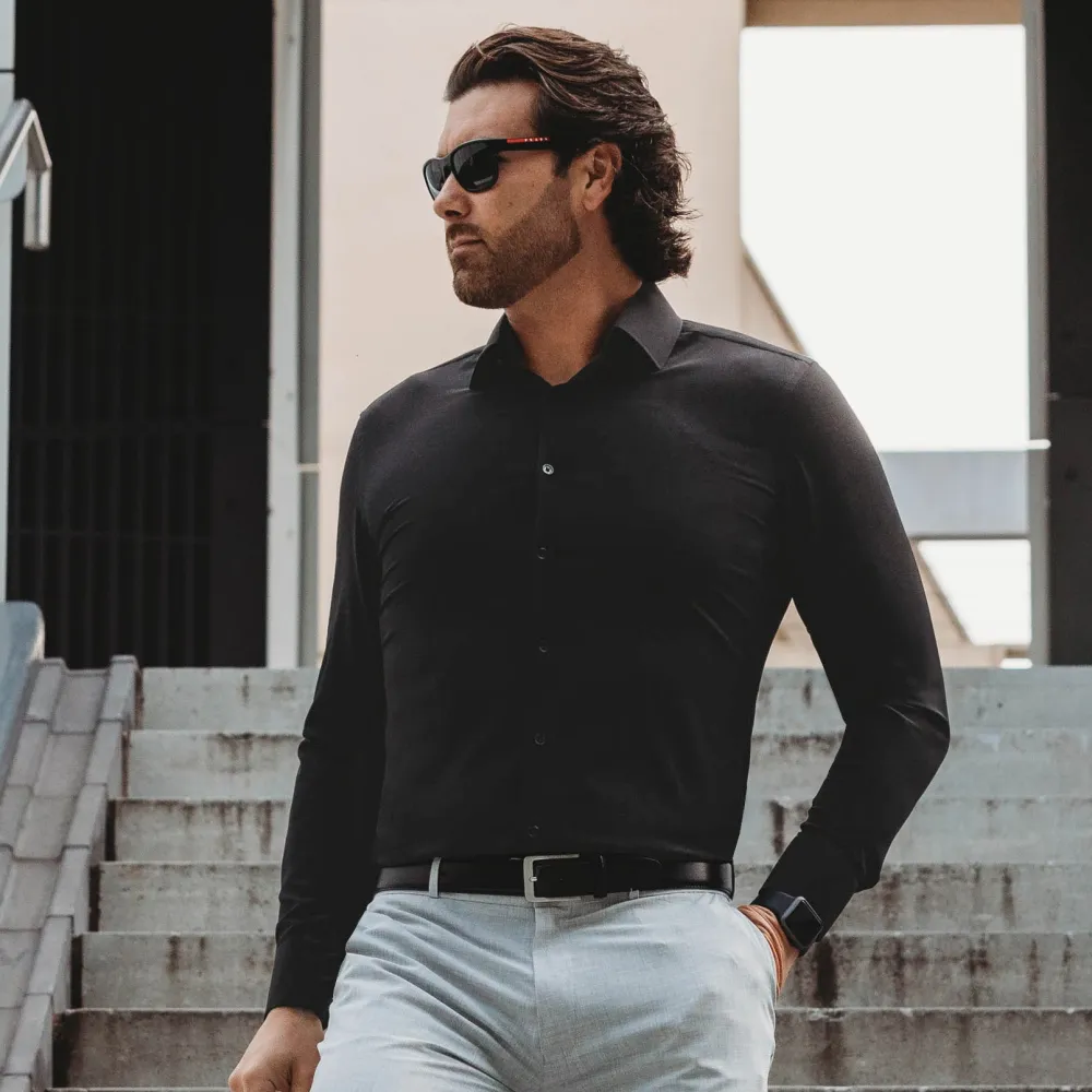 State and Liberty "The Von" Solid Black| Dress Shirts